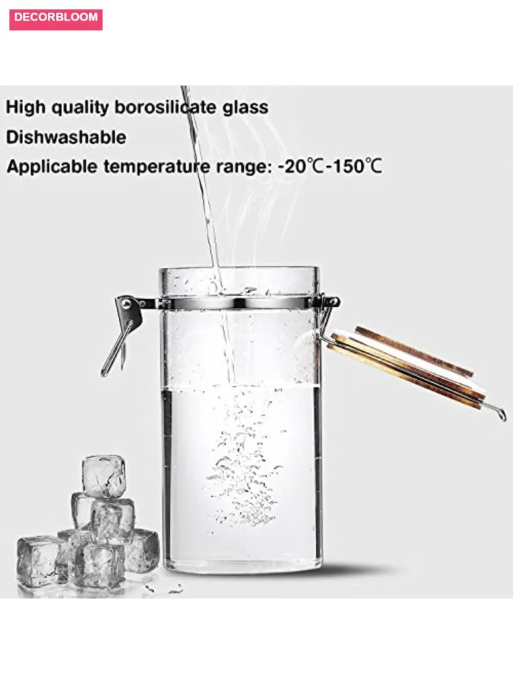 Glass Coffee Canister Set with Wooden Shelf, Airtight Lids, 2x45oz